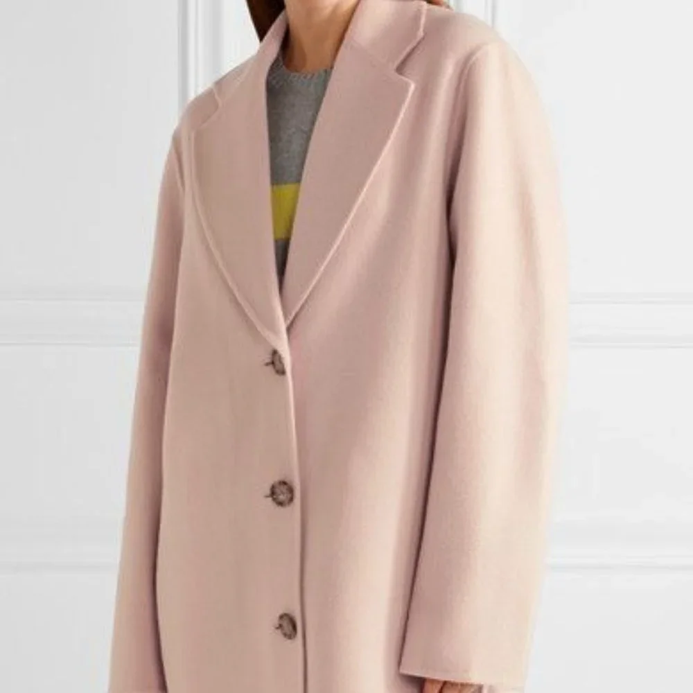 ACNE STUDIOS COAT LANDI DOUBLE FACE WOOL CASHMERE COAT PASTEL PINK SIZE 40 M - Picture 12 of 12